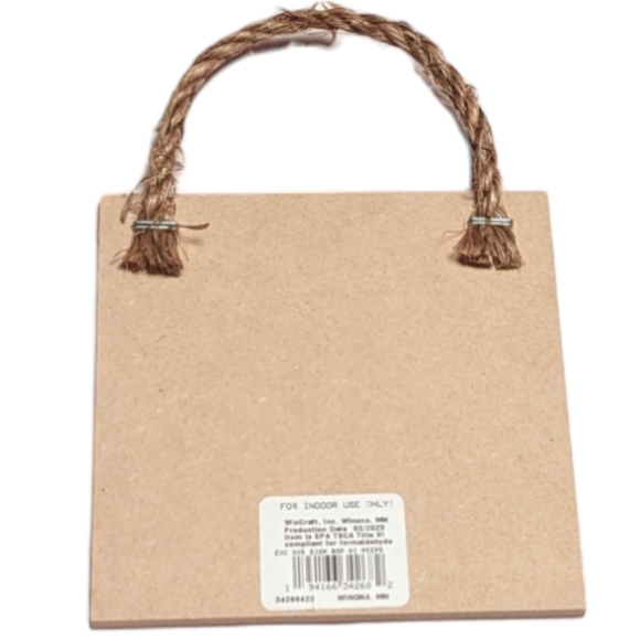 Wincraft Hi Peeps Small Wooden Sign with Jute Rope Hanger for Easter or Everyday - Picture 2 of 4